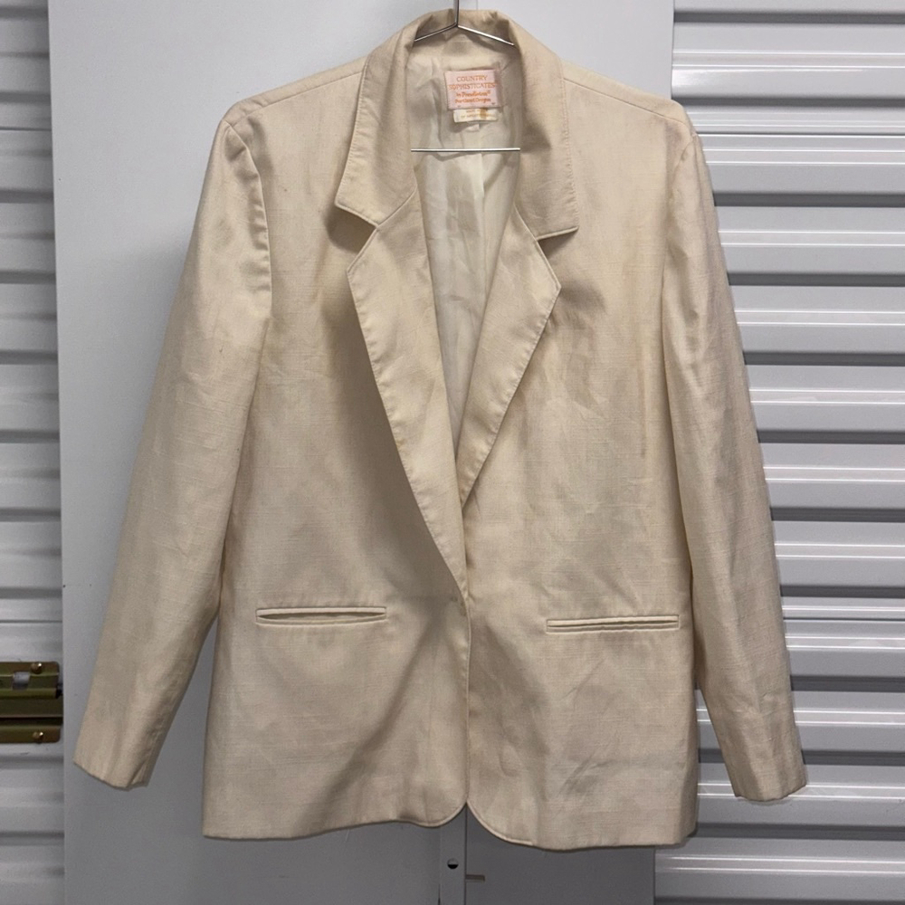 Vintage Country Sophisticates by Pendleton Blazer off White Cream Women's Medium